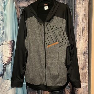 Harley-Davidson Black and Gray Zip-Up Jacket
